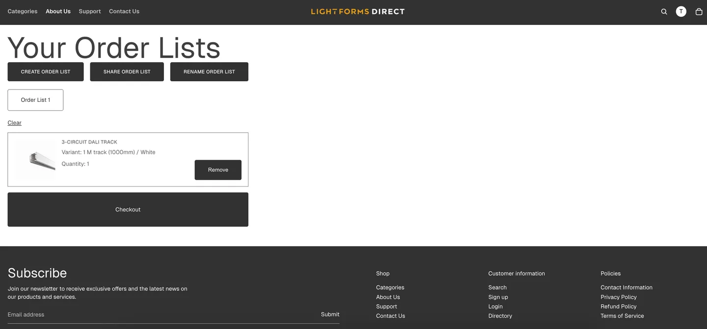 Customer Order List